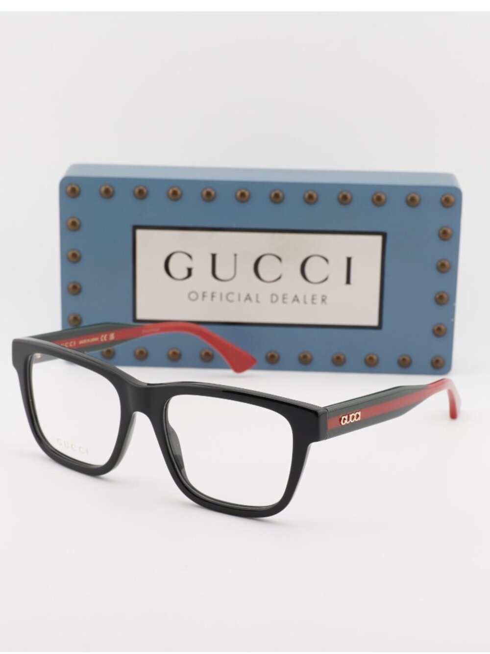 Gucci GG1870O 005 Square Eyeglasses 56mm - Black/Green/Red